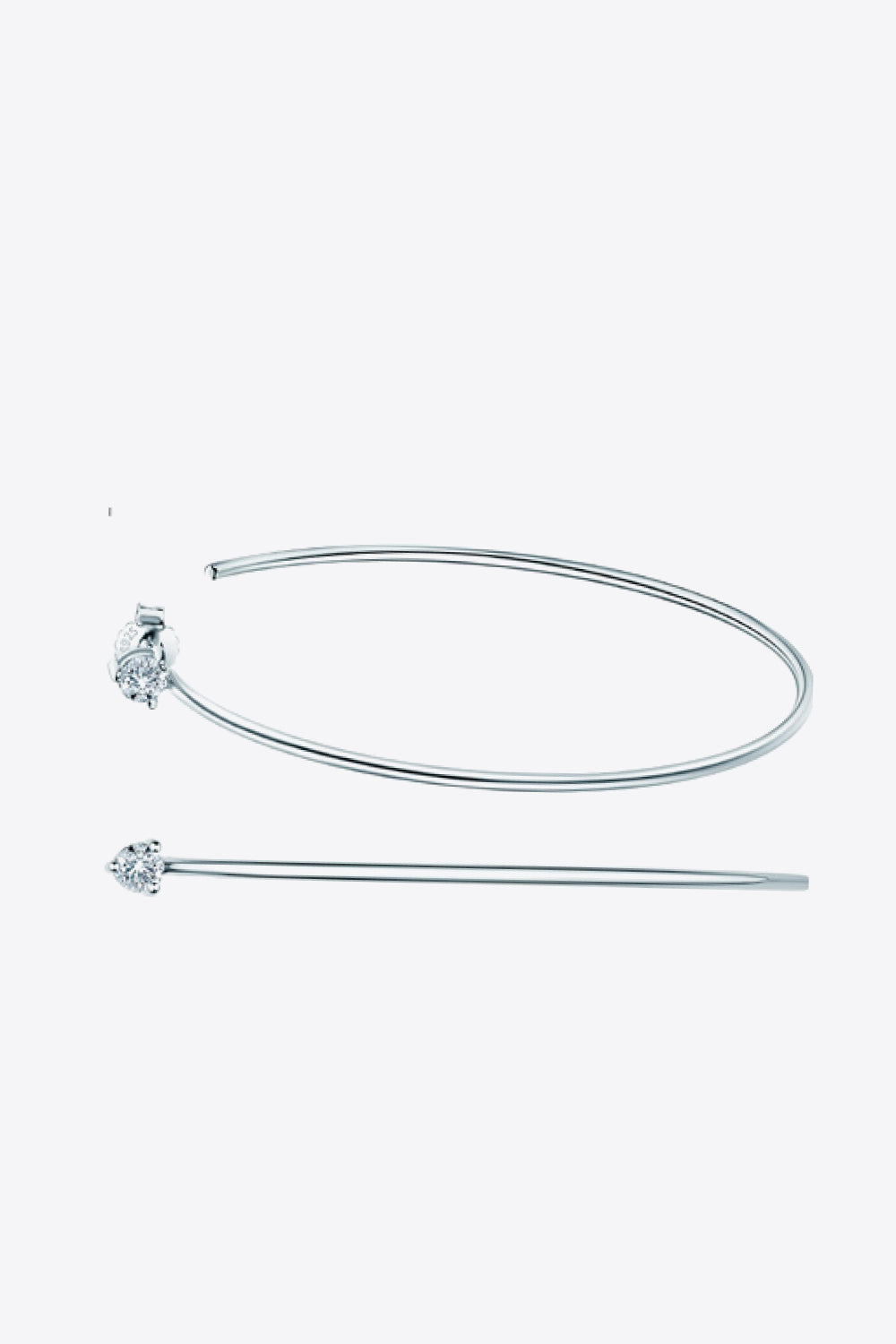 Adoréa 925 sterling silver moissanite statement hoop earrings in platinum finish