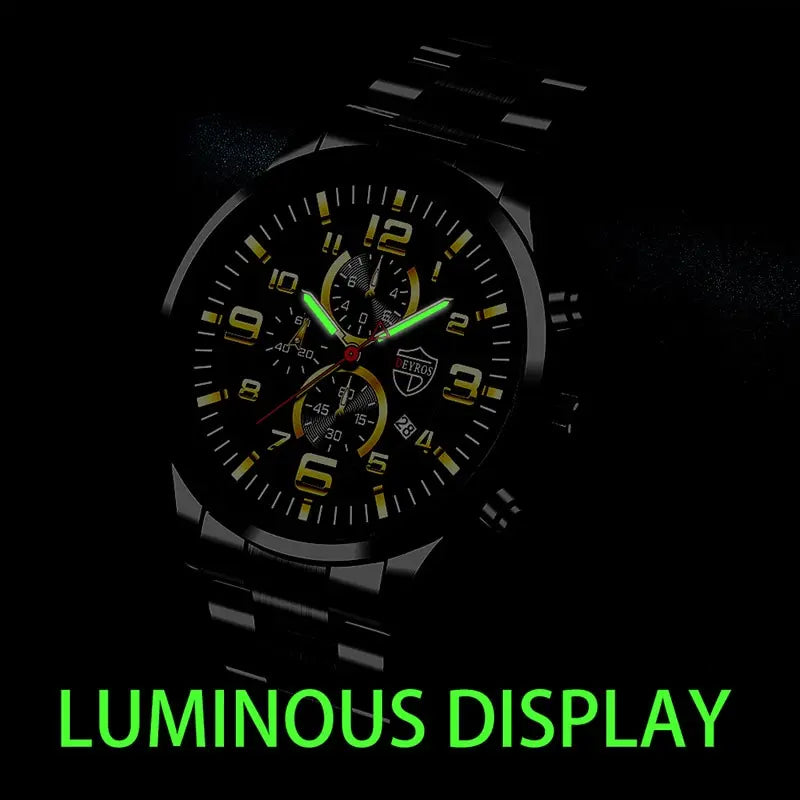 NightGlow Stainless Steel Watch – Luminous Luxury & Precision | MerchLuxx - MerchLuxx