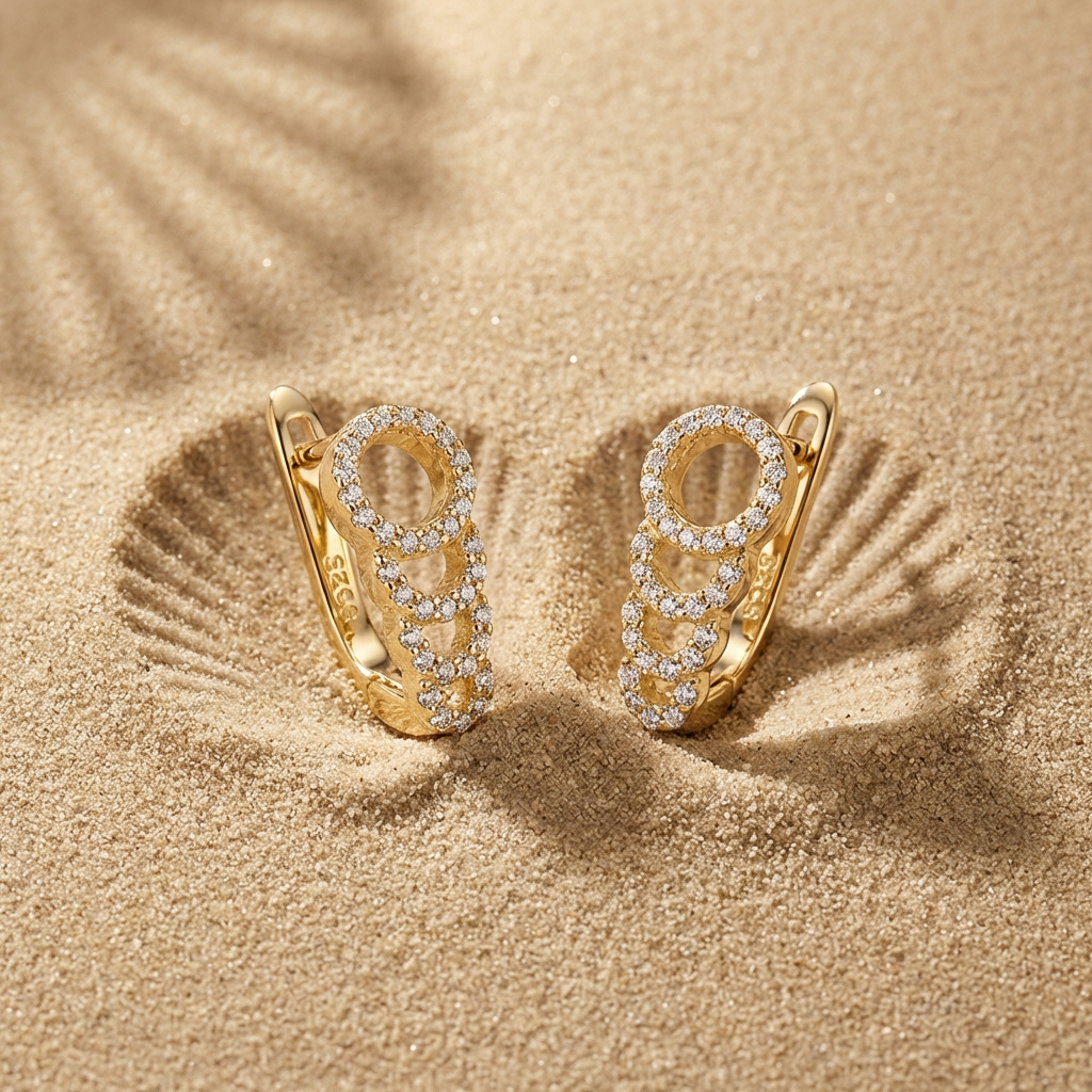 Aurielle™ 0.34 Carat Moissanite Pavé Outline Hoop Earrings – Platinum & Gold-Plated Sterling Silver | MerchLuxx