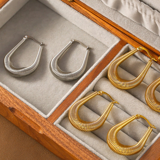 Titanium Steel U-Shape Earrings – Sleek & Modern | MerchLuxx - MerchLuxx