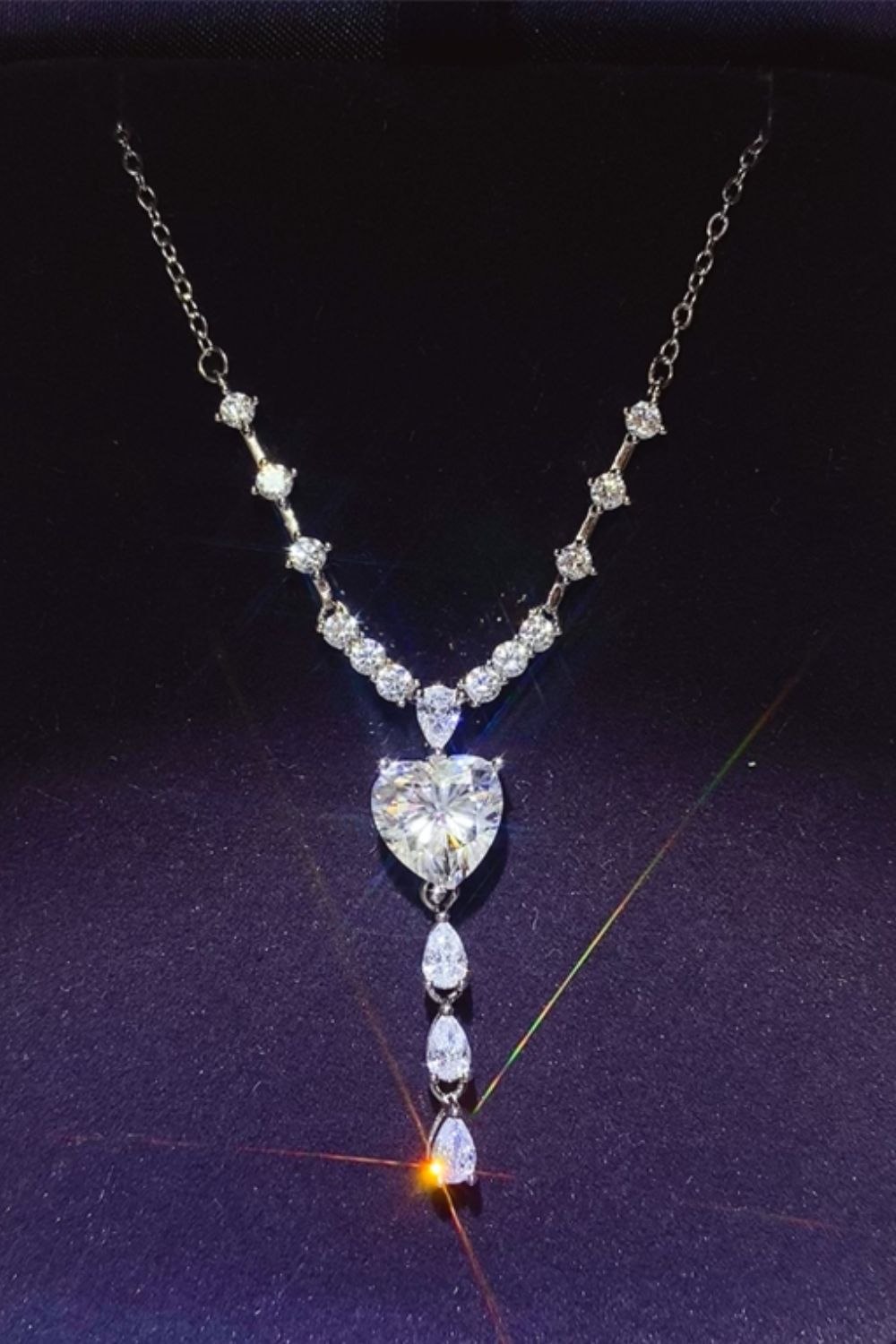 3 Carat Moissanite Drop Necklace – Elegant Sparkle | MerchLuxx - MerchLuxx