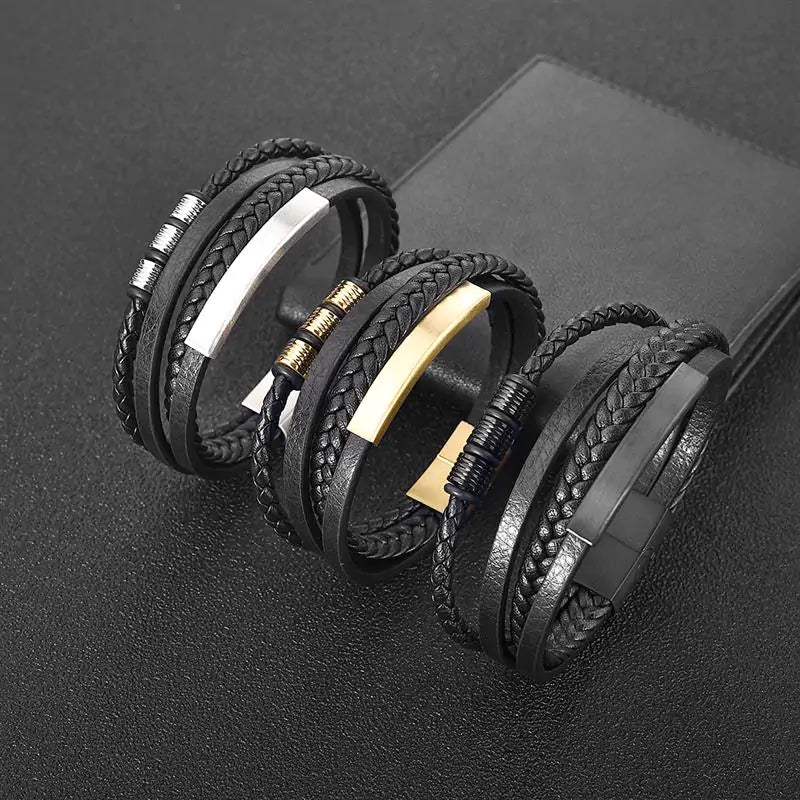 Men’s Braided Multilayer Bracelet – Rugged Sophistication | MerchLuxx - MerchLuxx