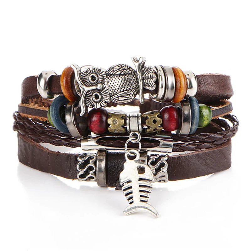 Fashionable Multilayer Leather Bracelet – Rugged & Stylish | MerchLuxx - MerchLuxx