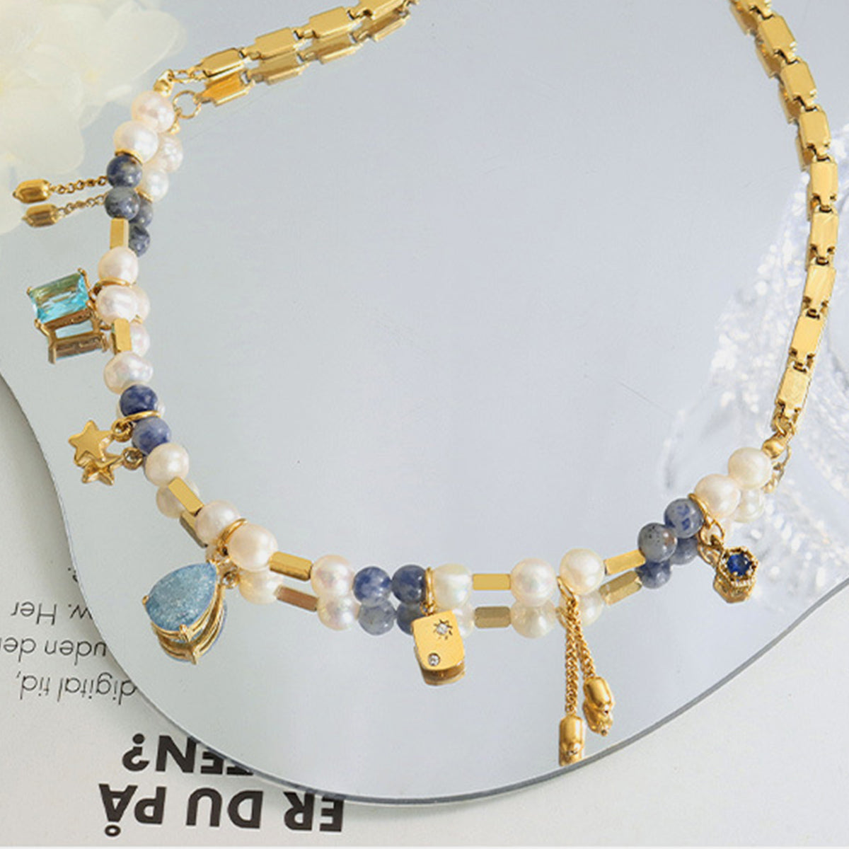 18K Gold-Plated Beaded Charm Necklace – Elegant & Versatile | MerchLuxx - MerchLuxx