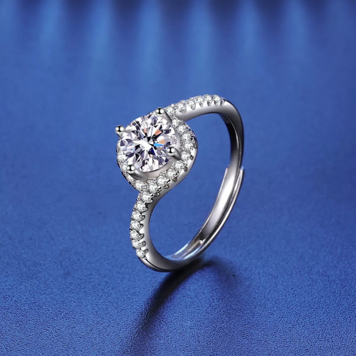 Elowen™ 1-carat moissanite crossover ring in 925 sterling silver