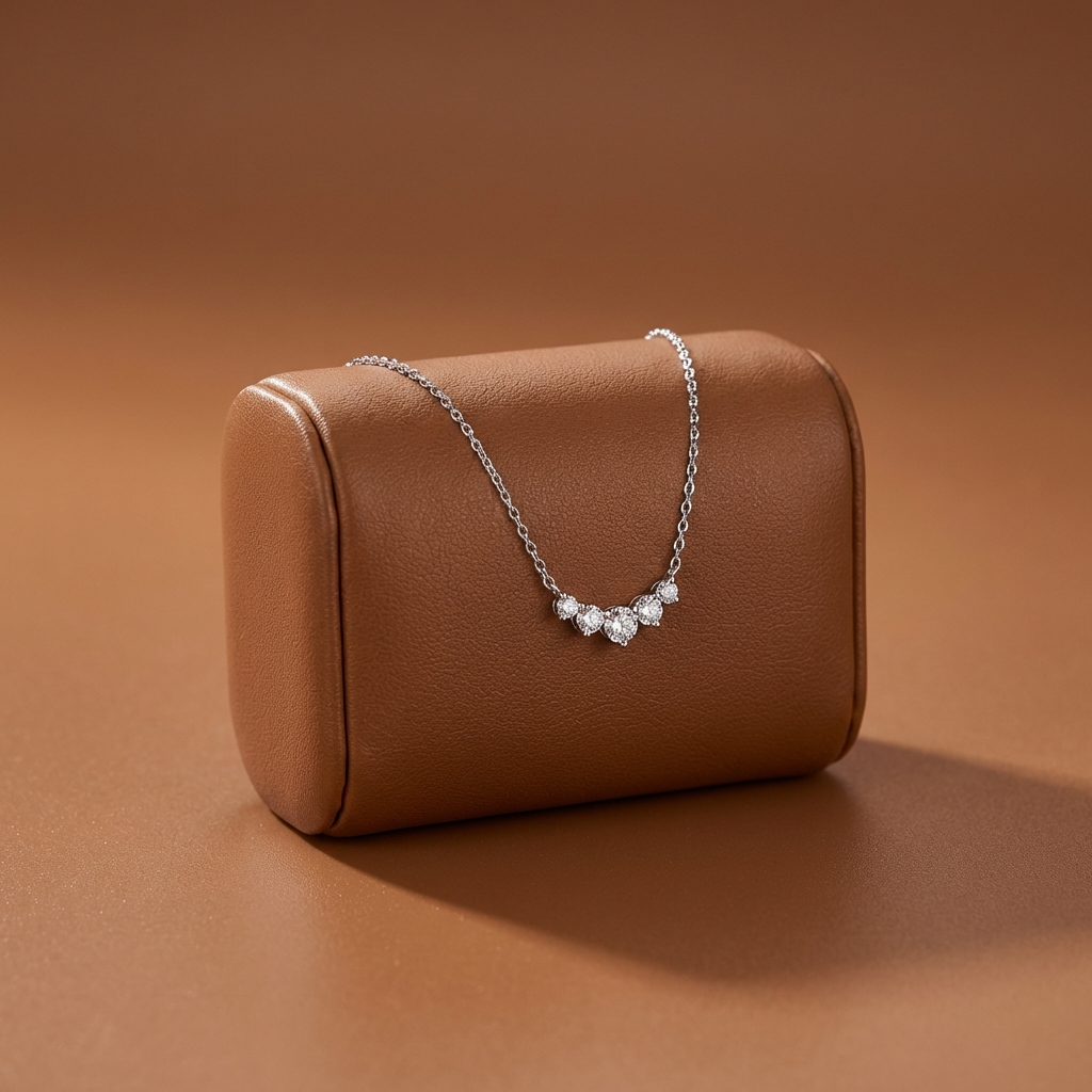 Celestara™ 0.58 Carat Moissanite Pendant Necklace – Platinum-Plated Sterling Silver | MerchLuxx