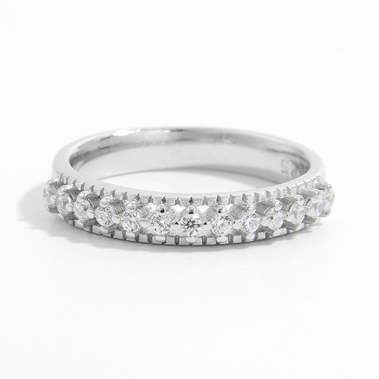 925 Sterling Silver Channel-Set Zircon Ring – Sleek & Elegant | MerchLuxx - MerchLuxx