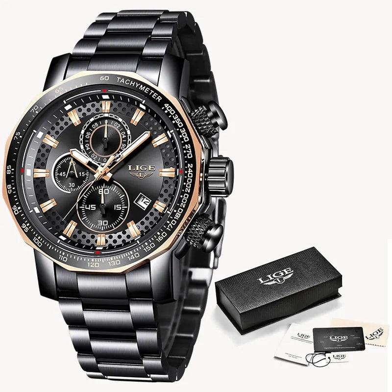 LIGE Men’s Luxury Watch – Precision, Style & Durability | MerchLuxx - MerchLuxx