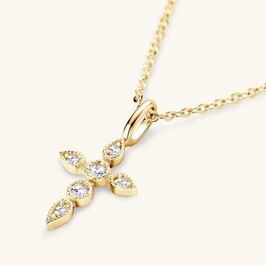 925 Sterling Silver Moissanite Cross Pendant Necklace – MerchLuxx Elegance - MerchLuxx