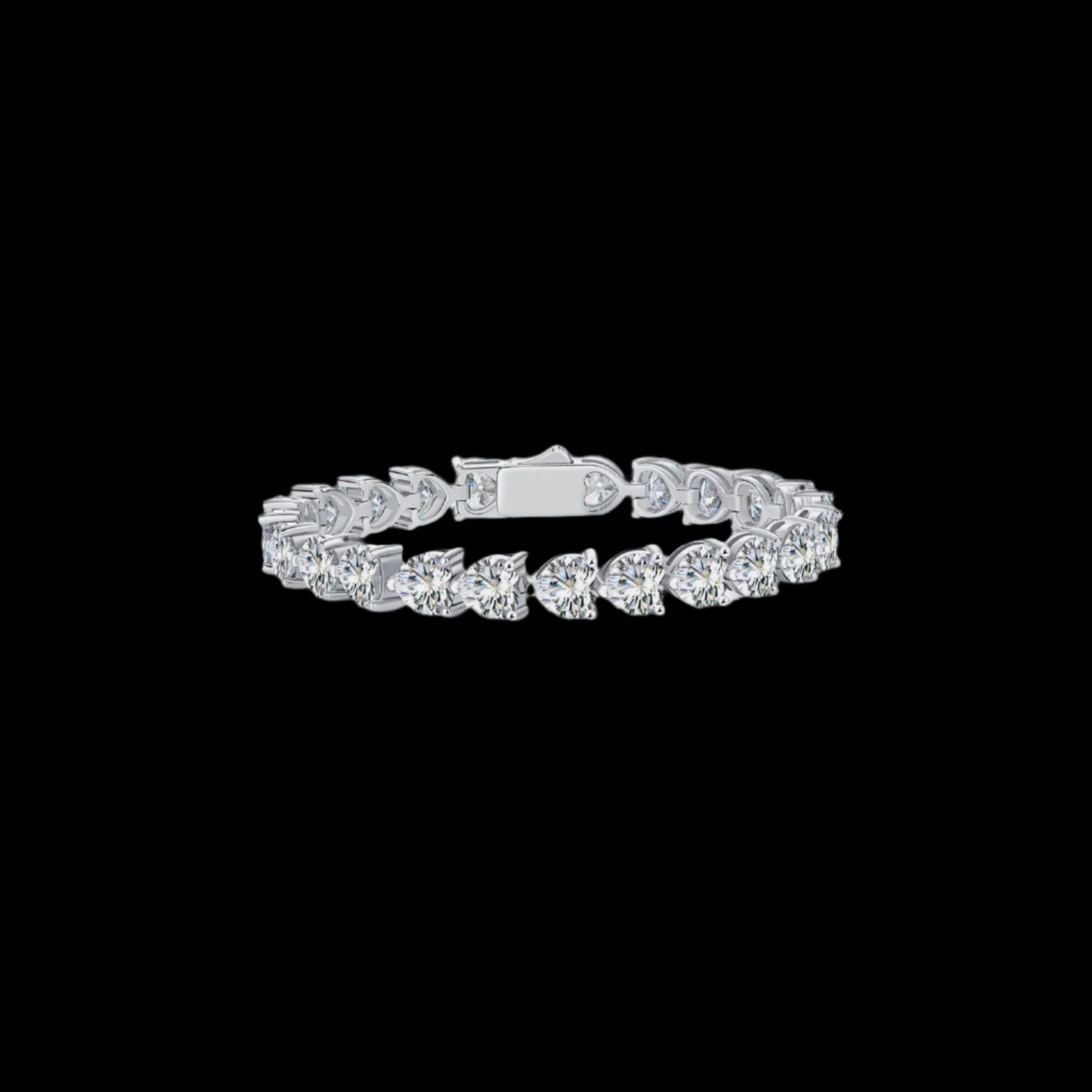 24 Carat Moissanite Heart Tennis Bracelet – Radiant Elegance | MerchLuxx - MerchLuxx