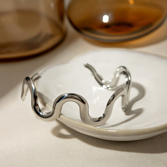 Stainless Steel Wave Shape Bracelet – Sleek & Modern | MerchLuxx - MerchLuxx