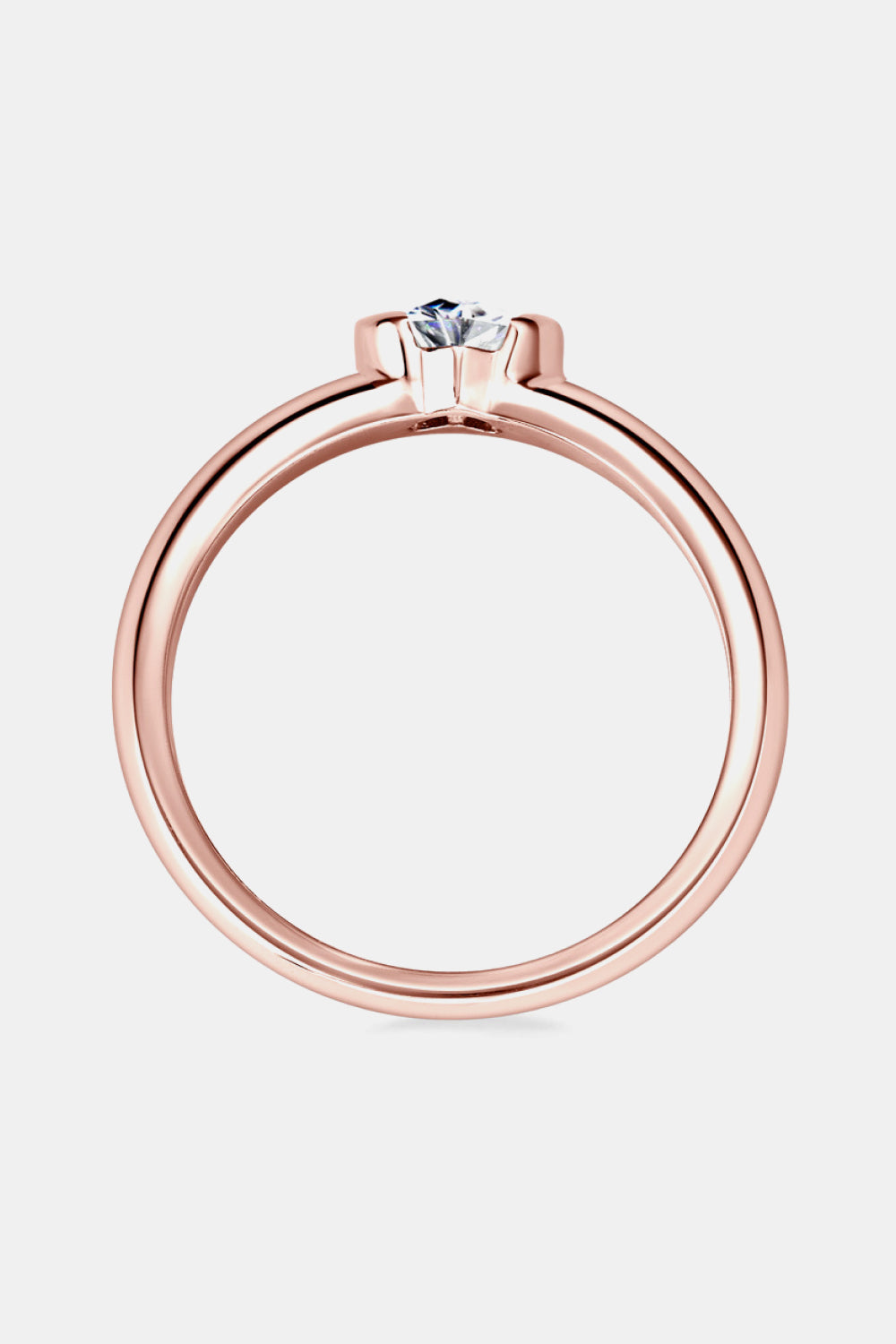 Moissanite 925 Sterling Silver Heart Solitaire Ring – Rose Gold-Plated | MerchLuxx - MerchLuxx
