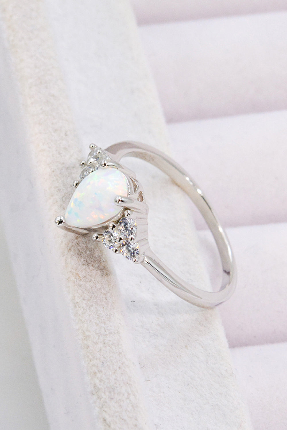 Limitless Love Opal & Zircon Ring – Platinum-Plated Sterling Silver | MerchLuxx - MerchLuxx