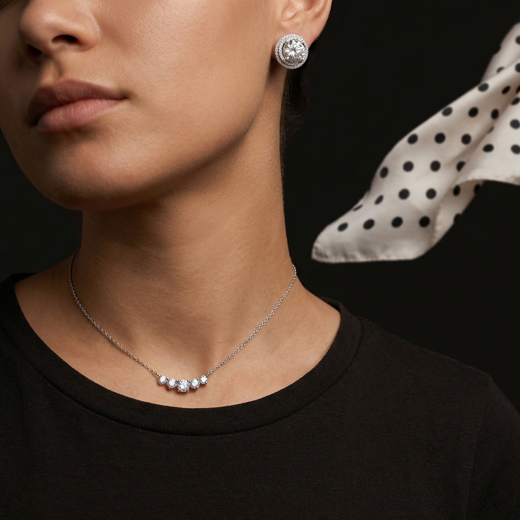 Celestara™ 0.58 Carat Moissanite Pendant Necklace – Platinum-Plated Sterling Silver | MerchLuxx