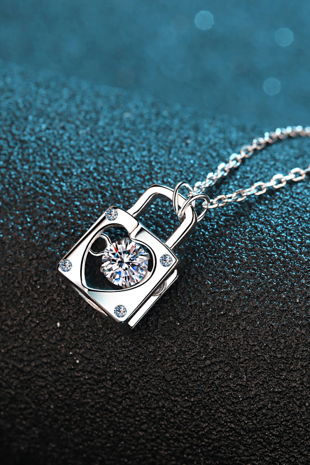 Adored Moissanite Lock Pendant Necklace – Modern & Minimalist | MerchLuxx - MerchLuxx