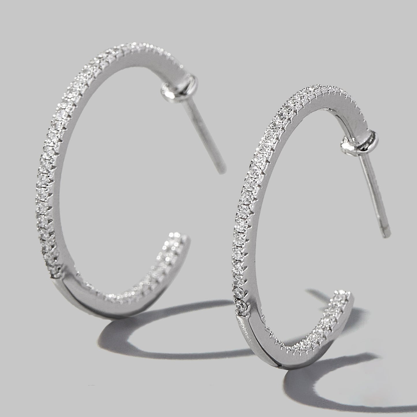 Zircon 925 Sterling Silver C-Hoop Earrings – Elegant & Timeless | MerchLuxx - MerchLuxx