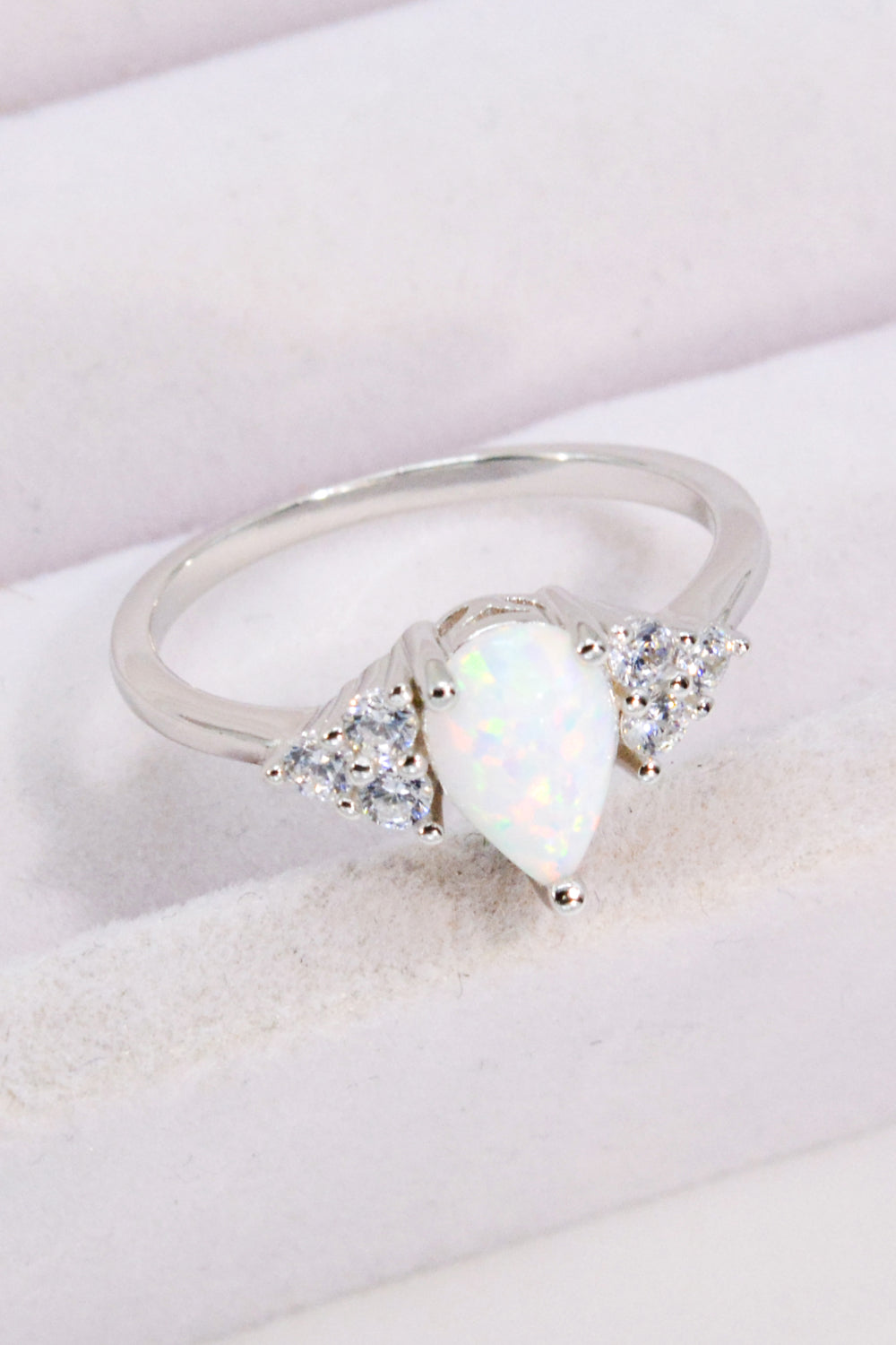 Limitless Love Opal & Zircon Ring – Platinum-Plated Sterling Silver | MerchLuxx - MerchLuxx