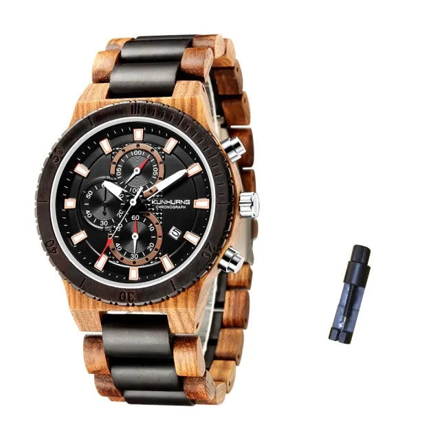 Men’s Unique Wooden Quartz Watch – Eco-Conscious Elegance | MerchLuxx - MerchLuxx