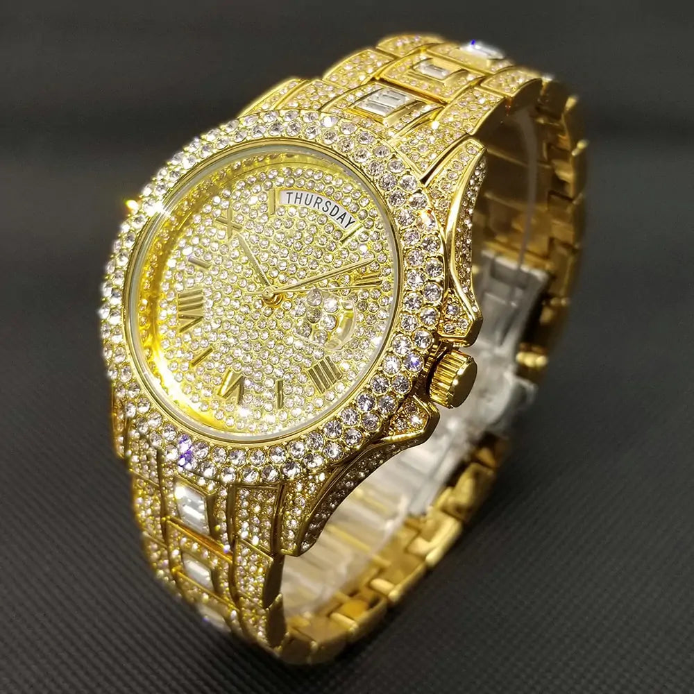 Men’s Luxury Crystal Watch – Iced-Out Elegance & Precision | MerchLuxx - MerchLuxx
