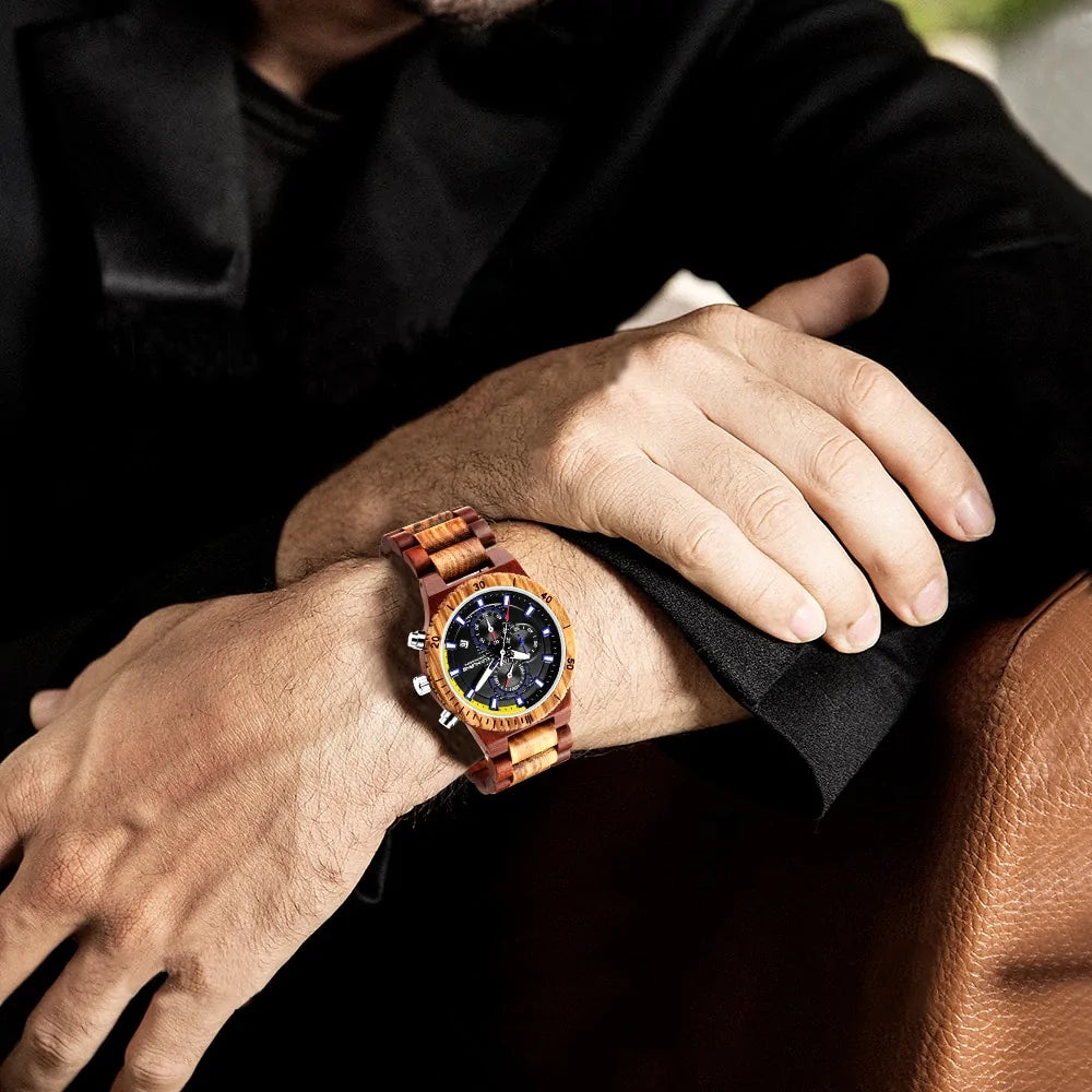 Men’s Unique Wooden Quartz Watch – Eco-Conscious Elegance | MerchLuxx - MerchLuxx