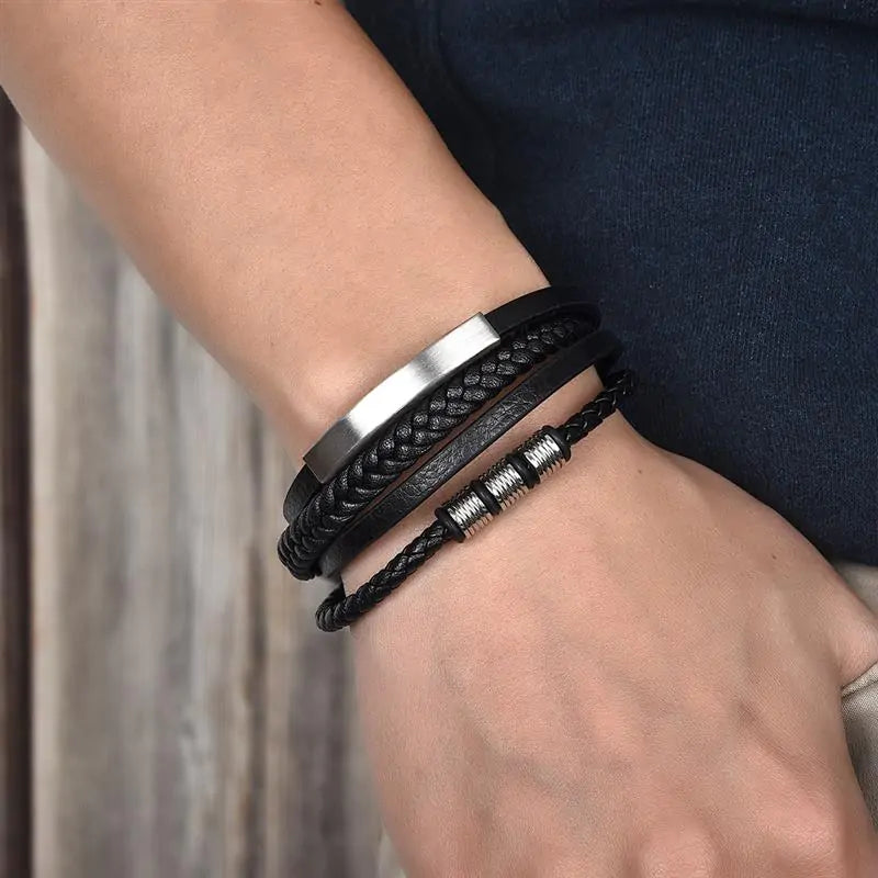 Men’s Braided Multilayer Bracelet – Rugged Sophistication | MerchLuxx - MerchLuxx