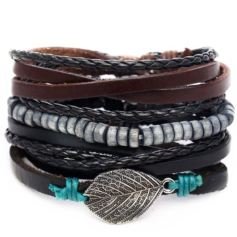 Fashionable Multilayer Leather Bracelet – Rugged & Stylish | MerchLuxx - MerchLuxx