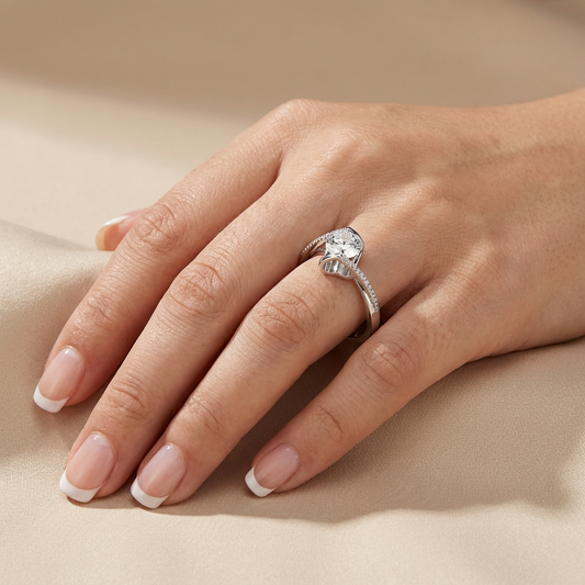 Elowen™ 1 Carat Moissanite Crossover Ring