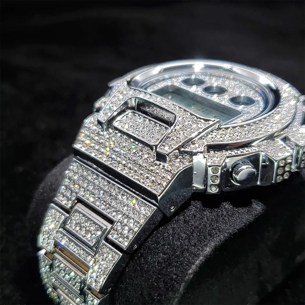 Digital Diamond Hip Hop Watch – Iced-Out Luxury & Urban Style | MerchLuxx - MerchLuxx