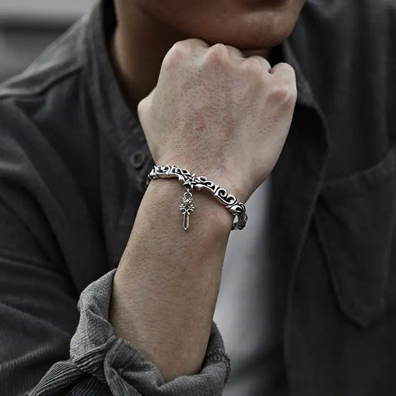Men’s Cross Bangle Bracelet – Faith & Timeless Elegance | MerchLuxx - MerchLuxx