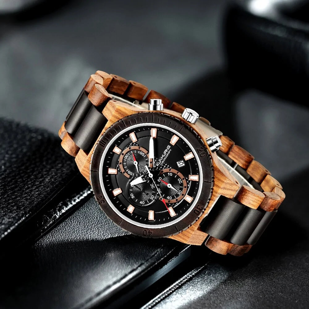 Men’s Unique Wooden Quartz Watch – Eco-Conscious Elegance | MerchLuxx - MerchLuxx