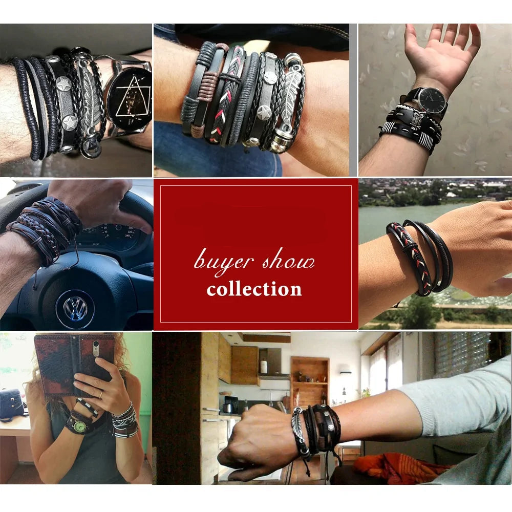 Fashionable Multilayer Leather Bracelet – Rugged & Stylish | MerchLuxx - MerchLuxx