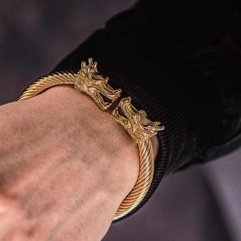 Double Dragon Bracelet – Bold Viking Style & Timeless Strength | MerchLuxx - MerchLuxx