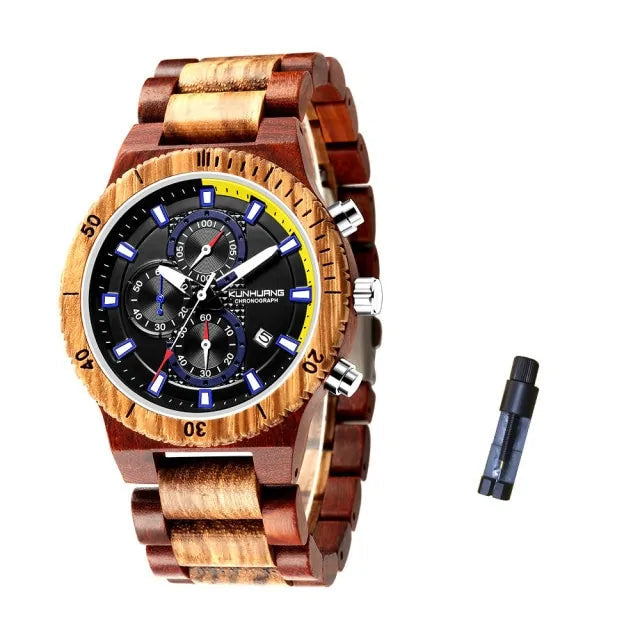 Men’s Unique Wooden Quartz Watch – Eco-Conscious Elegance | MerchLuxx - MerchLuxx